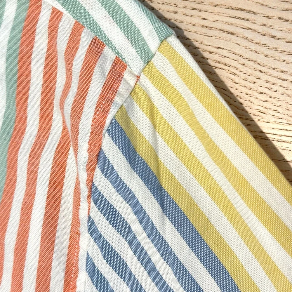 J Crew Broken-In Oxford Shirt Men XXL Slim Multi Striped Button Down Cotton NWT